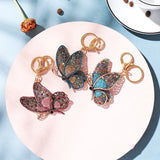 Rhinestone Butterfly Key Chain