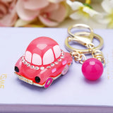 Mini Car Hair Keychain Metal Female Bag Pendant Keychain Ring