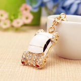 Mini Car Hair Keychain Metal Female Bag Pendant Keychain Ring