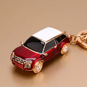 Mini Car Hair Keychain Metal Female Bag Pendant Keychain Ring