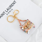 Fabric Bag Metal Pendant Keychain