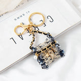 Fabric Bag Metal Pendant Keychain