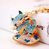 Lazy Cat Car Keychain Pendant Bag Key Chain Metal Cartoon Female Gift