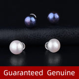 18K Pearl Earrings Natural Freshwater Au 750 Yellow Stud Earrings