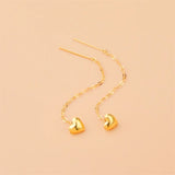 18K Yellow Drop Earrings For Women Engagement Classic Gift