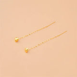 18K Yellow Drop Earrings For Women Engagement Classic Gift