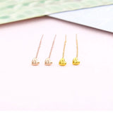 18K Yellow Drop Earrings For Women Engagement Classic Gift
