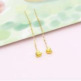 18K Yellow Drop Earrings For Women Engagement Classic Gift