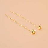 18K Yellow Drop Earrings For Women Engagement Classic Gift