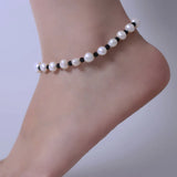 Natural Baroque Pearl Anklets 8-9mm Freshwater Jewelry