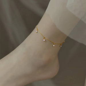 Freshwater Pearl Anklet 14K Filled Chain Ladies Party Gift