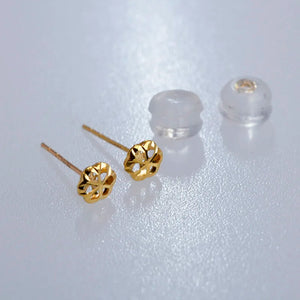 18K Plum Blossom Stud Earrings for Women