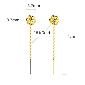 18K Plum Blossom Stud Earrings for Women