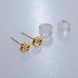 18K Plum Blossom Stud Earrings for Women