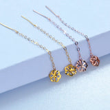 18K Plum Blossom Stud Earrings for Women