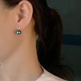 Tahitian Pearl S925 Earrings Fine Jewelry Round Wedding Party Gift For Women