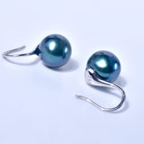 Tahitian Pearl S925 Earrings Fine Jewelry Round Wedding Party Gift For Women