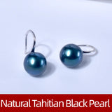 Tahitian Pearl S925 Earrings Fine Jewelry Round Wedding Party Gift For Women