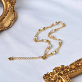 Natural Freshwater Pearl Anklet Adjustable Retro Style 14K Jewelry