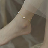 Retro Style Freshwater Pearl Anklet 14K for Women J1007
