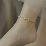 Natural Freshwater Pearl Anklet Adjustable Retro Style 14K Jewelry