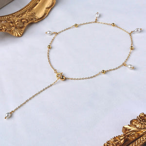 Natural Pearl Anklet Retro Style 14K Chain Jewelry