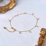 Freshwater Pearl Anklet 14K Chain Fine Jewelry Women