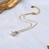 Freshwater Pearl Anklet 14K Adjustable Chain Fine Jewelry