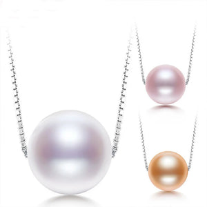 Freshwater Pearl Pendant Necklace S925 Silver Chain Women Jewelry D509