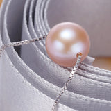 Freshwater Pearl Pendant Necklace S925 Silver Chain Women Jewelry D509