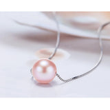Freshwater Pearl Pendant Necklace S925 Silver Chain Women Jewelry D509