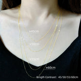 18K Yellow Necklace Chain Real AU750 Fine Jewelry for Women Wedding X269