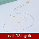 18K Yellow Necklace Chain Real AU750 Fine Jewelry for Women Wedding X269