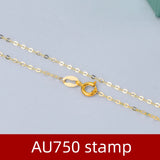 18K Yellow Necklace Chain Real AU750 Fine Jewelry for Women Wedding X269