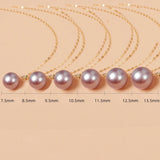 Freshwater Purple Pearl Pendant Necklace 18K AU750 Women Party Gift