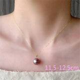Freshwater Purple Pearl Pendant Necklace 18K AU750 Women Party Gift
