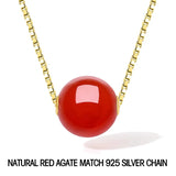 18K Agate Pendant Necklace Au750 Chain Anniversary Gift Women