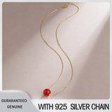 18K Agate Pendant Necklace Au750 Chain Anniversary Gift Women