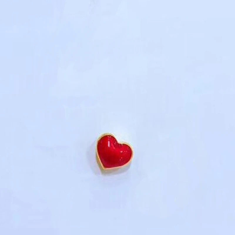 24K Yellow Gold Heart Necklace Pendant for Women Wedding Gift