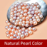 Natural Freshwater Pearl Stud Earrings AU750 18k Needle Women's Wedding