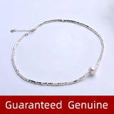 Natural Pearl Necklace 925 Silver Choker Jewelry X429-1