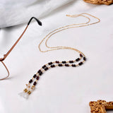 Red Garnet Glasses Chain 14K Injection Chain Fine Jewelry Gift