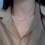 925 Silver Cross Choker Necklace for Women