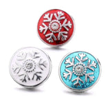 Christmas Snowflake Crystal Snap Button for Bracelet