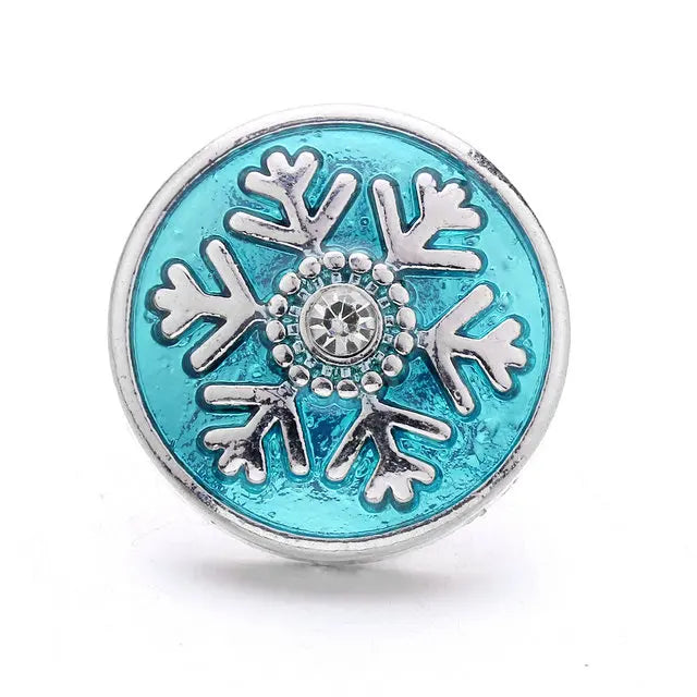 Christmas Snowflake Crystal Snap Button for Bracelet