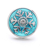 Christmas Snowflake Crystal Snap Button for Bracelet