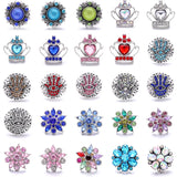XH5451 Crown Flower Palm Crystal Snap Button 20mm DIY Bracelet