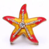 XH5518 Starfish Crystal 18mm Snap Button for Snap Bracelet