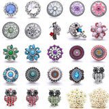 XH6051 Owl Flower Dolphin Crystal Snap Button Bracelet DIY