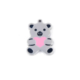 10pcs Stainless Steel Bear Pendant Necklace Charm DIY Jewelry Accessories